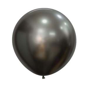 60cm Latex Round Plain Silk MIDNIGHT GREY #20019925- Pack of 3