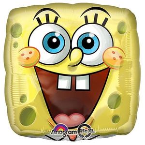 Licensed Latex: 18" Foil Square SPONGE BOB Square Face #18331