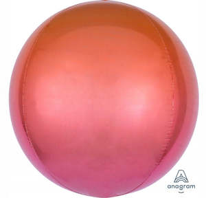 Ombre Orbz: ORBZ Red & Orange Ombre 16"/40cm Balloons #A39847 - Each