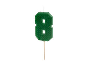 Candles: PD Candle LEGO #8 Number EIGHT 6cm GREEN 1pk  SCU8-8