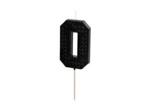 Candles: PD Candle LEGO #0 Number ZERO 6cm BLACK 1pk  SCU8-0