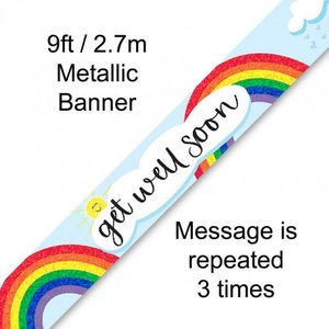 Banners Bunting: 2.7m BANNER Get Well Rainbow #OT625938