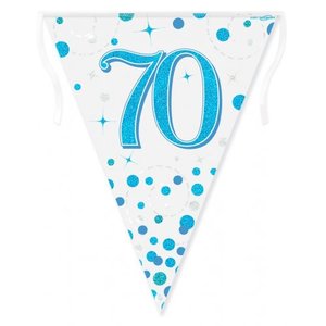 Flag Bunting Spkle Fizz Blue B'DAY 70 #OT632424