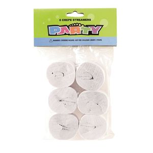 Crepe STREAMER Rolls 6 x 10m WHITE #FS489017