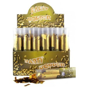 Cannons And Poppers: Twister POPPERS 20cm Gold w Gold Confetti 24 Box #AP202773