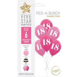 Pick A Bunch: 30cm Pick A Bunch EIGHTEENTH Pink Assorted- pack of 6 #750104