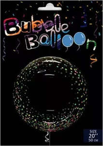 Printed Bubbles: 20" Bubble Balloon MULTI Dots #BBQ010-20MU