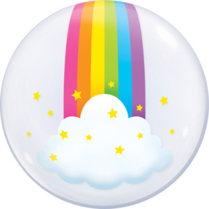 56cm Single Bubble Rainbow Clouds #13036 - Each