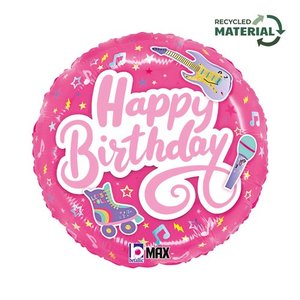 45cm Foils Printed: 18" Foil Totally Awesome Pink BIRTHDAY #26538