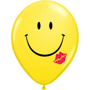 40cm Round Yellow A Smile & A Kiss #42763 - Pack of 50