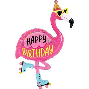42" Foil Shape Flamingo BIRTHDAY #25528 - Each (pkgd)
