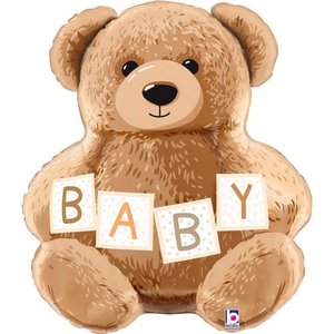 Animals: 26" Foil Shape BABY Teddy Bear #25548 - Each (pkgd.)