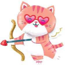 Animals: 38" Foil Shape Cute Cat CUPID #P634257 - Each (pkgd.)