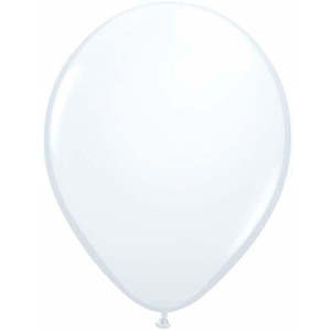 12cm Latex Solid Colour: 12cm Round 5" Standard White Qualatex Plain Latex #43607 - Pack of 100