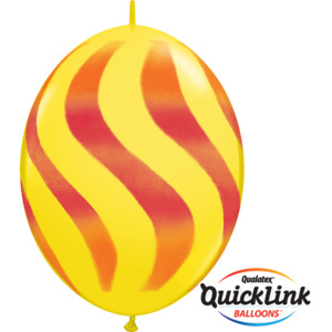 30cm Quick Link Yellow Wavy Stripes/ORG & RED #28096 - Pack Of 50
