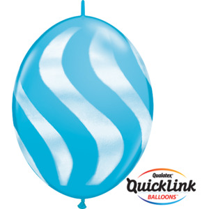 Quick Links Printed: 30cm Quick Link Robin's Egg Wavy Stripes/Wht #28092 - Pack Of 50