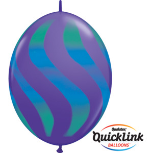 30cm Quick Link Purple Violet Wavy Stripes/GRN & BLUE #28110 - Pack Of 50