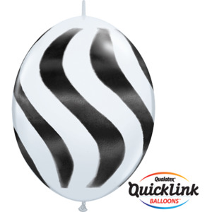 30cm Quick Link White Wavy Stripes / Black #27933 - Pack Of 50