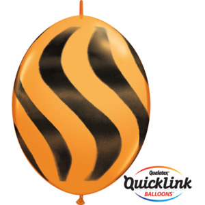 30cm Quick Link Orange Wavy Stripes / Black #27934 - Pack Of 50