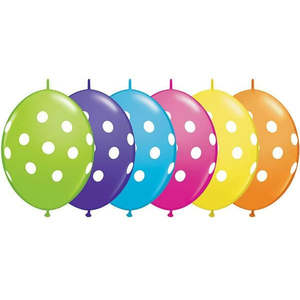 Quick Links Printed: 30cm Quick Link Tropical Assorted Big Polka Dots #90567 - Pack of 50