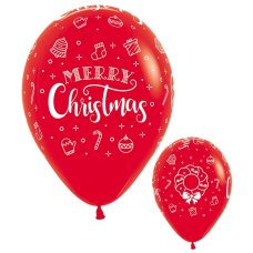 30cm 12" Round Merry Christmas Wreath Fashion Red #222396 Pack of 50