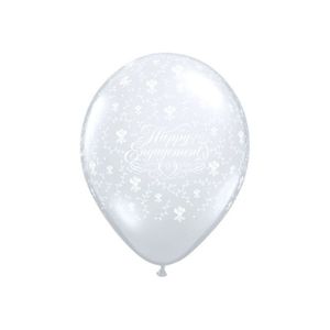 11" ENGAGEMENT Flowers Around Clear/White 25bg #16394