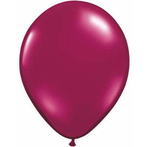 12cm Jewel Latex: 12cm Round Jewel Sparkling Burgundy Qualatex Plain Latex #43550 - Pack of 100