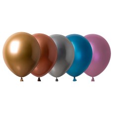 12cm/5" Latex Occasions CHROME Assorted bag of 25 #202970