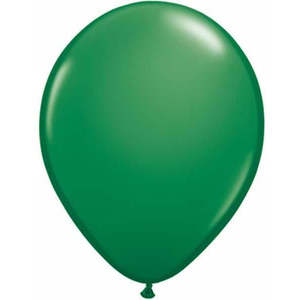 28cm Standard Latex: 28cm Round Green Qualatex Plain Latex #39768 - Pack of 25