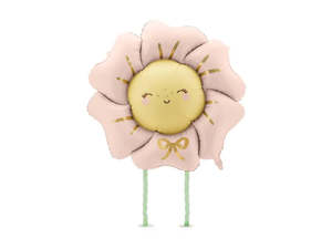 104cm x 104cm Foil Shape Balloon FLOWER Blush Pink with Legs Cream #FSFB273-081 each pkgd