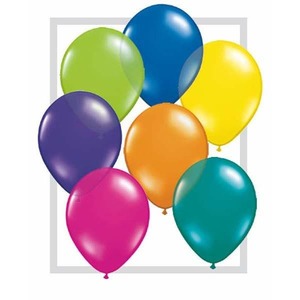 40cm Assorted Latex: 40cm Round Fantasy Assorted Qualatex Plain Latex #99331 - Pack of 50