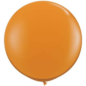 90cm Round Jewel Mandarin Orange Qualatex Plain Latex #43263 - Pack of 2