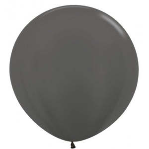 90cm Pearl Metallic Latex: 90cm Latex Round Plain Metallic Graphite Sempertex #222725 Pack of 3