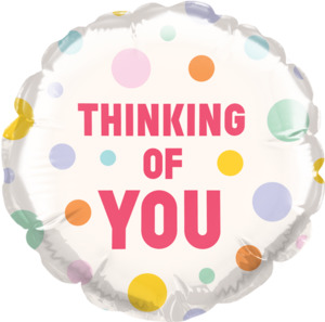4" Foil THINKING Of You Polka Dots #25357