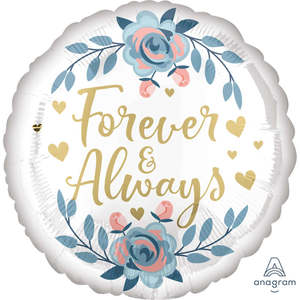 18" Foil Forever & ALWAYS Roses #41768