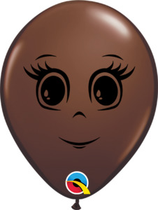 5" Latex FEMININE FACE Choc Brown 100bg #19297