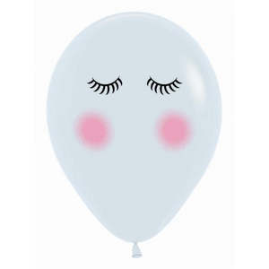 Faces: 30cm Round Unicorn Face Fashion White #222200 - Pack of 50