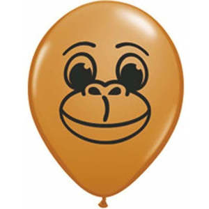 Faces: 12cm Round Mocha Brown Monkey Face #22905 - Pack of 100