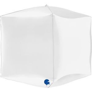 Northstar Foil Balloons: 15" 38cm Foil CUBEZ White- each Grabo #74318