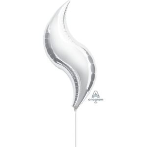 Northstar Foil Balloons: 28" Foil CURVE Silver #HA16302