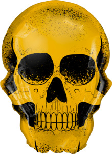 90cm Shape Foil Golden Skull #58135 - Each (pkgd.)