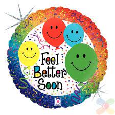 30cm Latex Superagates: 18" Foil Smile Feel BETTER Soon #86609-66095