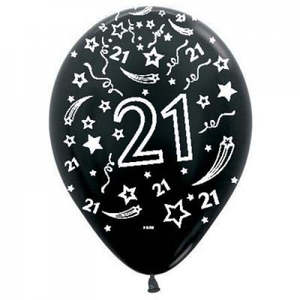 12" 30cm Latex 21 Metallic Black Balloons bag 50 #AP222012