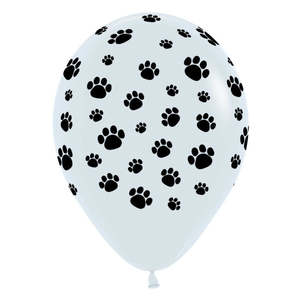 30cm Latex Printed: 12"/30cm PAW Print Fashion White 25 bag #20005870