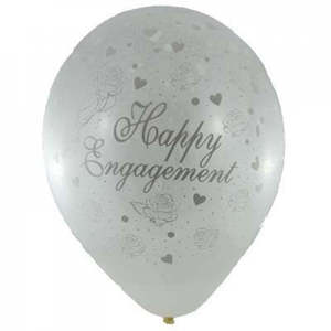 30cm Latex Printed: 30cm Smtx Latex Happy Engagement Crystal Clear Bag 50 #222172