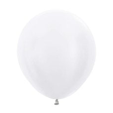 46cm/18" Latex Satin PEARL WHITE Pack 25 #222583