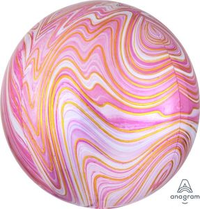 Marble Orbz: ORBZ Pink Marblez 16"/40cm Balloons #A41396 - Each