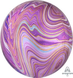 Marble Orbz: ORBZ Purple Marblez 16"/40cm Balloons #A41395 - Each