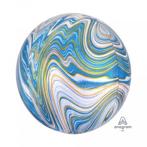 ORBZ Blue Marblez 16"/40cm Balloons #A41394 - Each