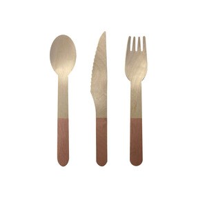 Eco Party Sugar Cane: Wooden CUTLERY Set ACORN 30pk #6017ACP